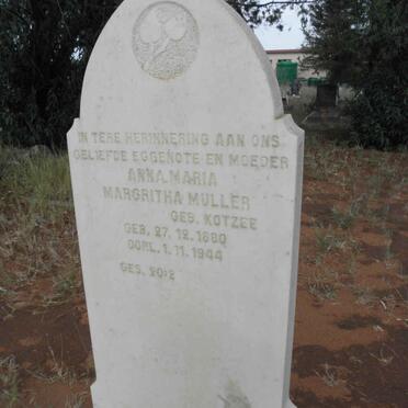 MÜLLER Anna Maria Margritha nee KOTZEE 1880-1944