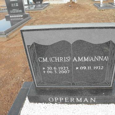 OPPERMAN C.M. 1923-2007 &amp; A.M.M. 1932-