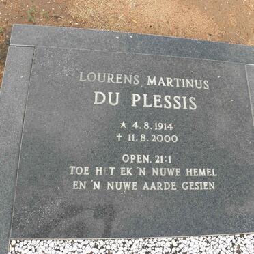 PLESSIS Lourens Martinus, du 1914-2000