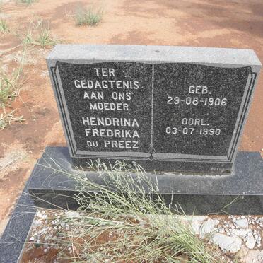 PREEZ Hendrina Fredrika, du 1906-1990