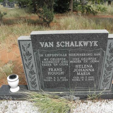 SCHALKWYK Frans Hough, van 1914-1989 &amp; Helena Johanna Maria 1918-1992