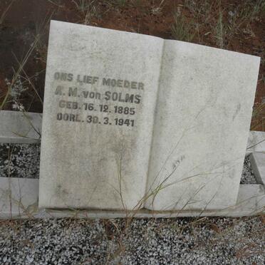 SOLMS A.M., von 1885-1941