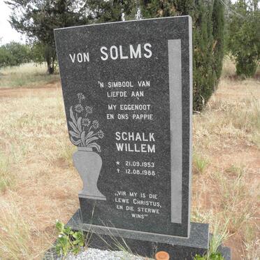 SOLMS Schalk Willem, von 1953-1988