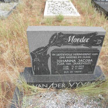 VYVER Johanna Jacoba, van der nee van JAARSVELD 1909-1987