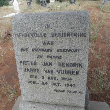 VUUREN Pieter Jan Hendrik, Janse van 1904-1947
