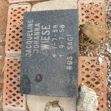 WIESE Jacqueline Johanna 1958-1958