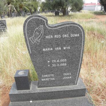 WYK Maria, van 1905-1986