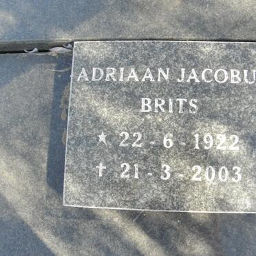 BRITS Adriaan Jacobus 1922-2003