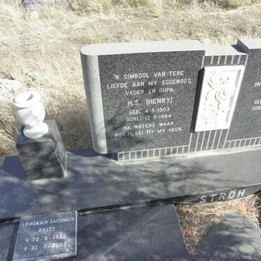 STRÖH H.S. 1903-1984 &amp; J.H. 1908-1994 :: BRITS Adriaan Jacobus 1922-2003