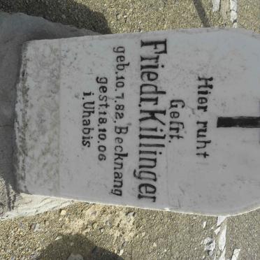KILLINGER Friedr. 1882-1906
