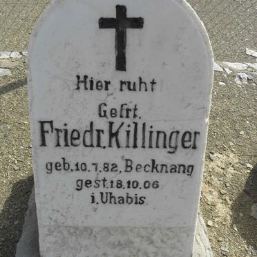 KILLINGER Friedr. 1882-1906