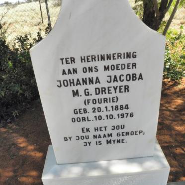 DREYER Johanna Jacoba M.G. nee FOURIE 1884-1976