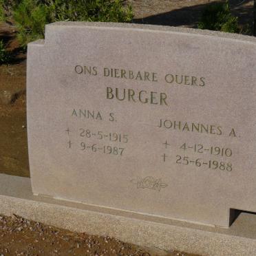 BURGER Johannes A. 1910-1988 &amp; Anna S. 1915-1987