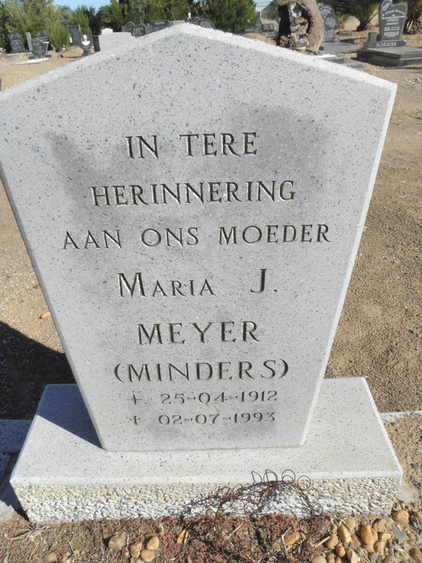 MEYER Maria J. geb MINDERS 1912-1993