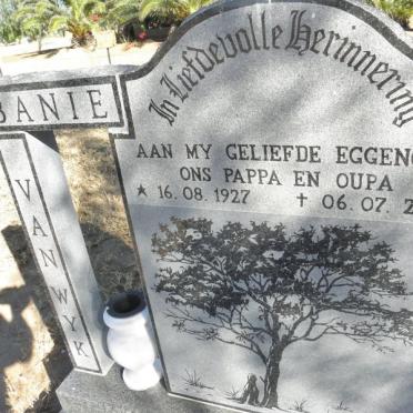 WYK Banie, van 1927-2007 &amp; Hannetjie 1925-2010 