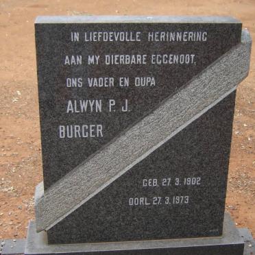 BURGER Alwyn P.J.  1902-1973