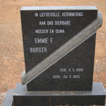 BURGER Emmie F. 1908-1993