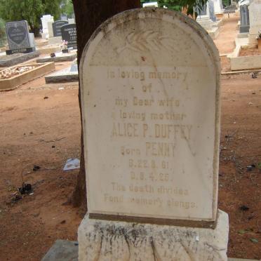 DUFFEY Alice P. nee PENNY 1861-1925