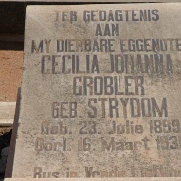 GROBLER Cecilia Johanna nee STRYDOM 1899-1935