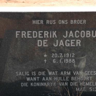 JAGER Frederik Jacobus, de 1912-1988