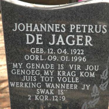 JAGER Johannes Petrus, de 1922-1996