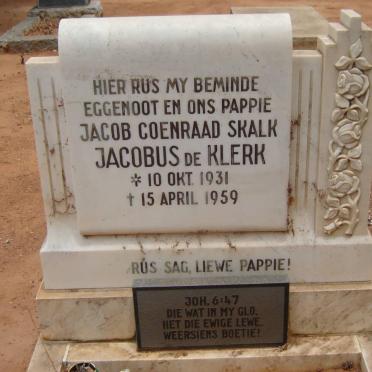 KLERK Jacob Coenraad Skalk Jacobus, de 1931-1959