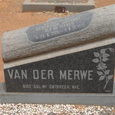MERWE Gertruide Johanna, van der nee DU PLESSIS 1905-1973