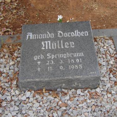 MULLER Amanda Dorothea nee SPRINGBRUNN 1891-1985
