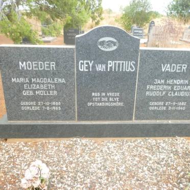 PITTIUS Jan Hendrik Frederik Eduard Rudolf Claudius, Gey von 1882-1940 &amp; Maria Magdalena Elizabeth MOLLER 1888-1965