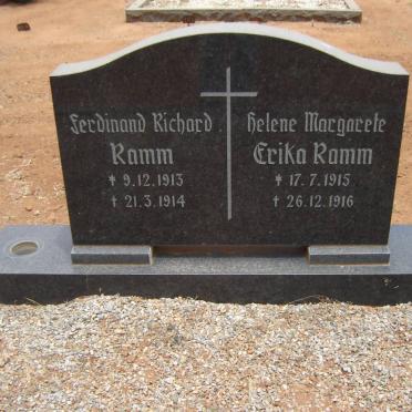 RAMM Ferdinand Richard 1913-1914 :: RAMM Helene Margarete Erika 1915-1916
