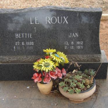 ROUX Jan, le 1912-1971 &amp; Bettie 1920-1981
