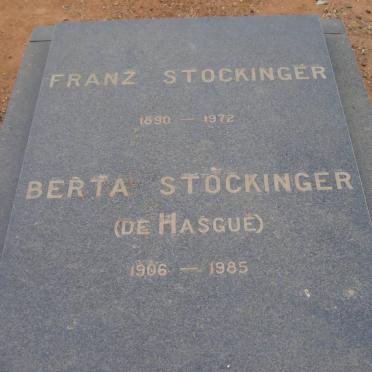 STOCKINGER Franz 1890-1972 &amp; Berta DE HASGUE 1906-1985