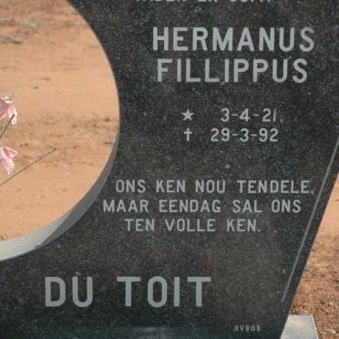 TOIT Hermanus Fillippus, du 1921-1992
