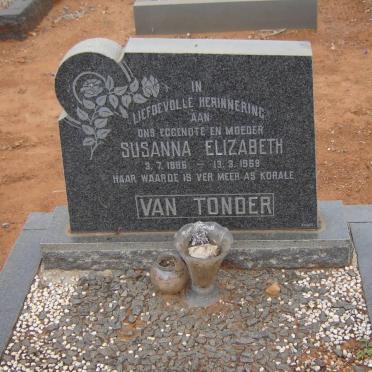 TONDER Susanna Elizabeth, van 1886-1969