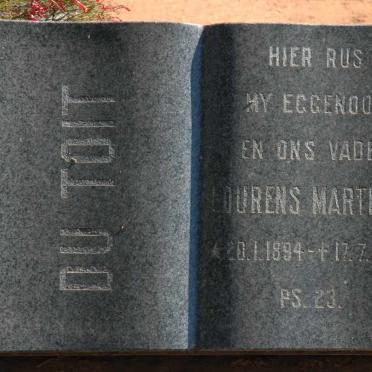 TOIT Lourens Martinus, du 1894-1972