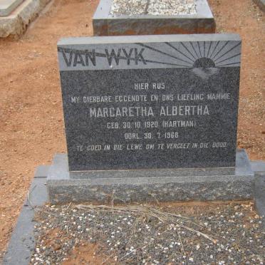 WYK Margaretha Albertha, van nee HARTMAN 1920-1968