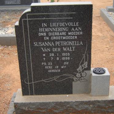 WALT Susanna Petronella, van der 1905-1996