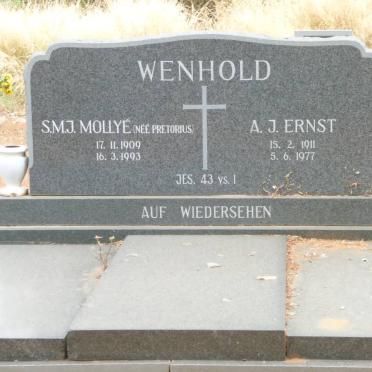 WENHOLD A.J. 1911-1977 &amp; S.M.J. PRETORIUS 1909-1993