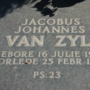 ZYL Jacobus Johannes, van 1921-1991