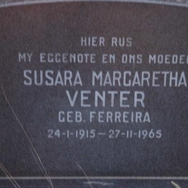 VENTER Susara Margaretha nee FERREIRA 1915-1965