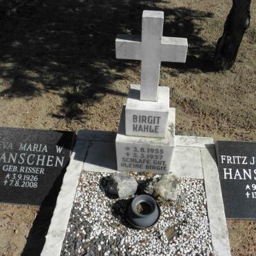 HANSCHEN Fritz Johann H. 1929-2007 &amp; Eva Maria W. RISSER 1926-2008 :: HANSCHEN Birgit Kahle 1955-1957