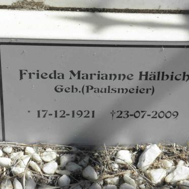 HALBICH Frieda Marianne nee PAULSMEIER 1921-2009