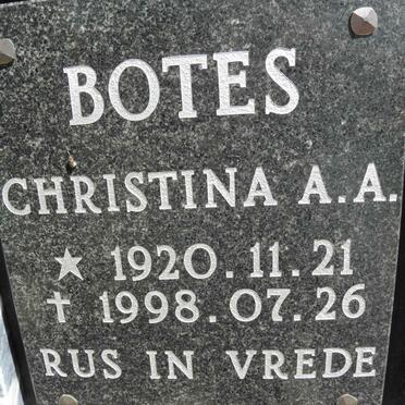BOTES Christina A.A. 1920-1998