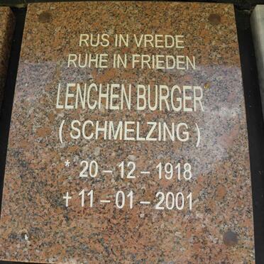 BURGER Lenchen nee SCHMELZING 1918-2001