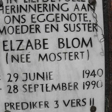 BLOM Elzabe nee MOSTERT 1940-1990