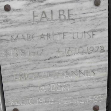 FALBE Erich Johannes Robert 1903-1983 &amp; Margarete Luise 1917-1978