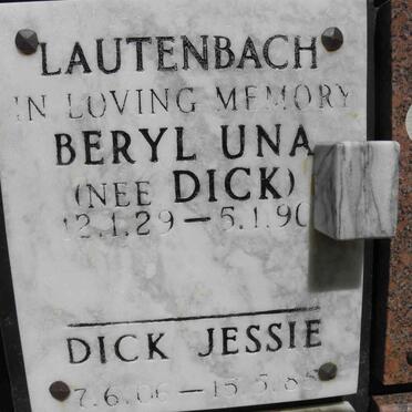 LAUTENBACH Beryl Una nee DICK 1929-1990 :: DICK Jessie 1906-1985
