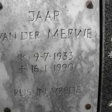 MERWE Jaap, van der 1933-1990