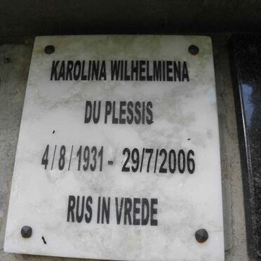 PLESSIS Karolina Wilhelmina, du 1931-2006