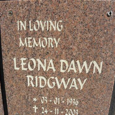 RIDGWAY Leona Dawn 1936-2003